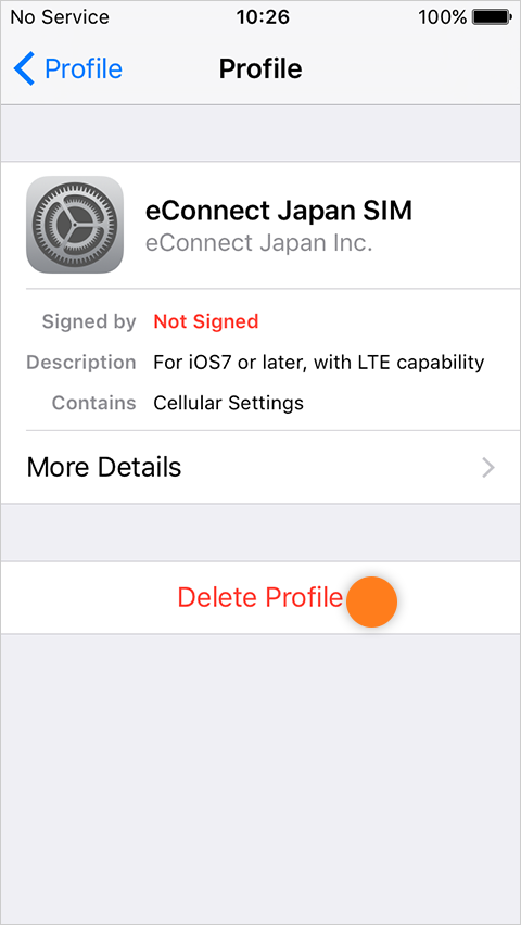 Start Delete Profile